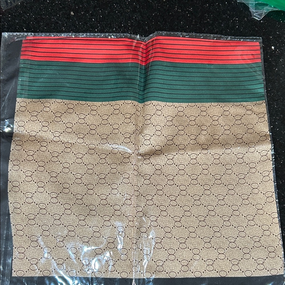 Designer-Inspired Red and Green Scarf